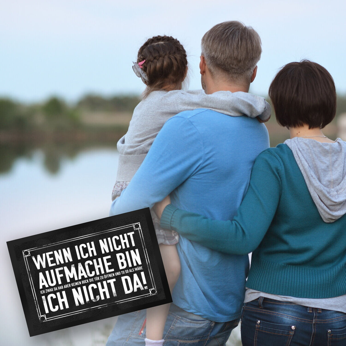 Wenn ich nicht aufmache bin ich nicht da! Fußmatte mit geheimer Botschaft