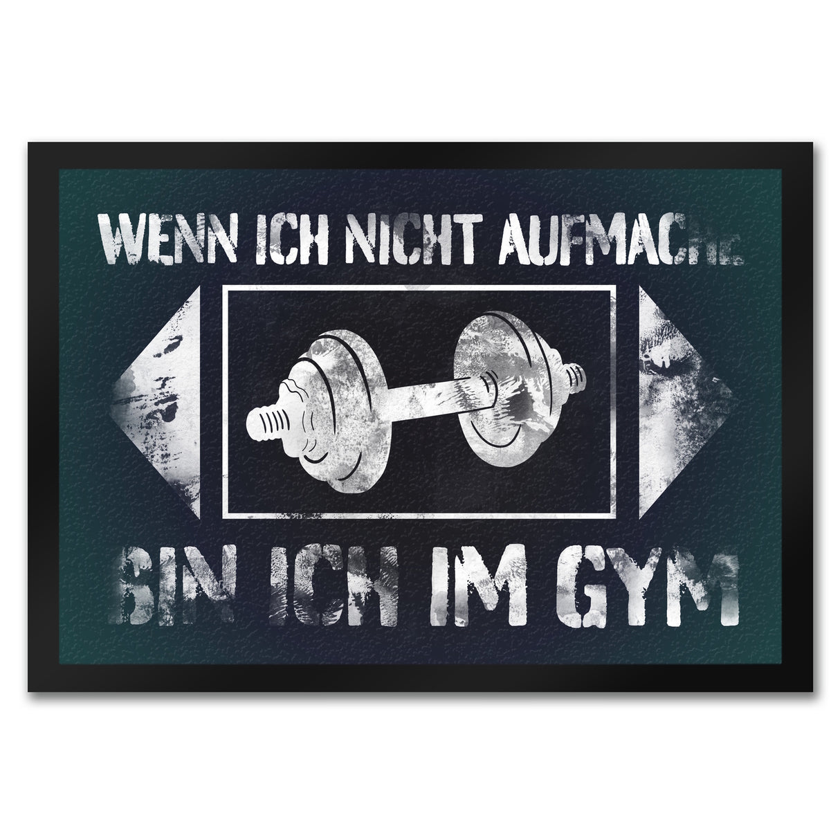 Wenn ich nicht aufmache bin ich im Gym Fußmatte mit Hantel