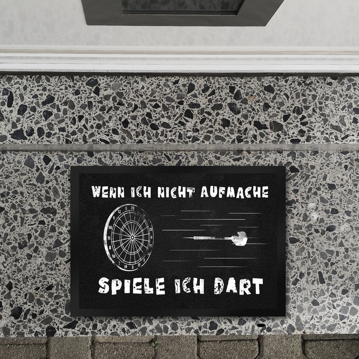 Wenn ich nicht aufmache spiele ich Dart Fußmatte mit Dartscheibe