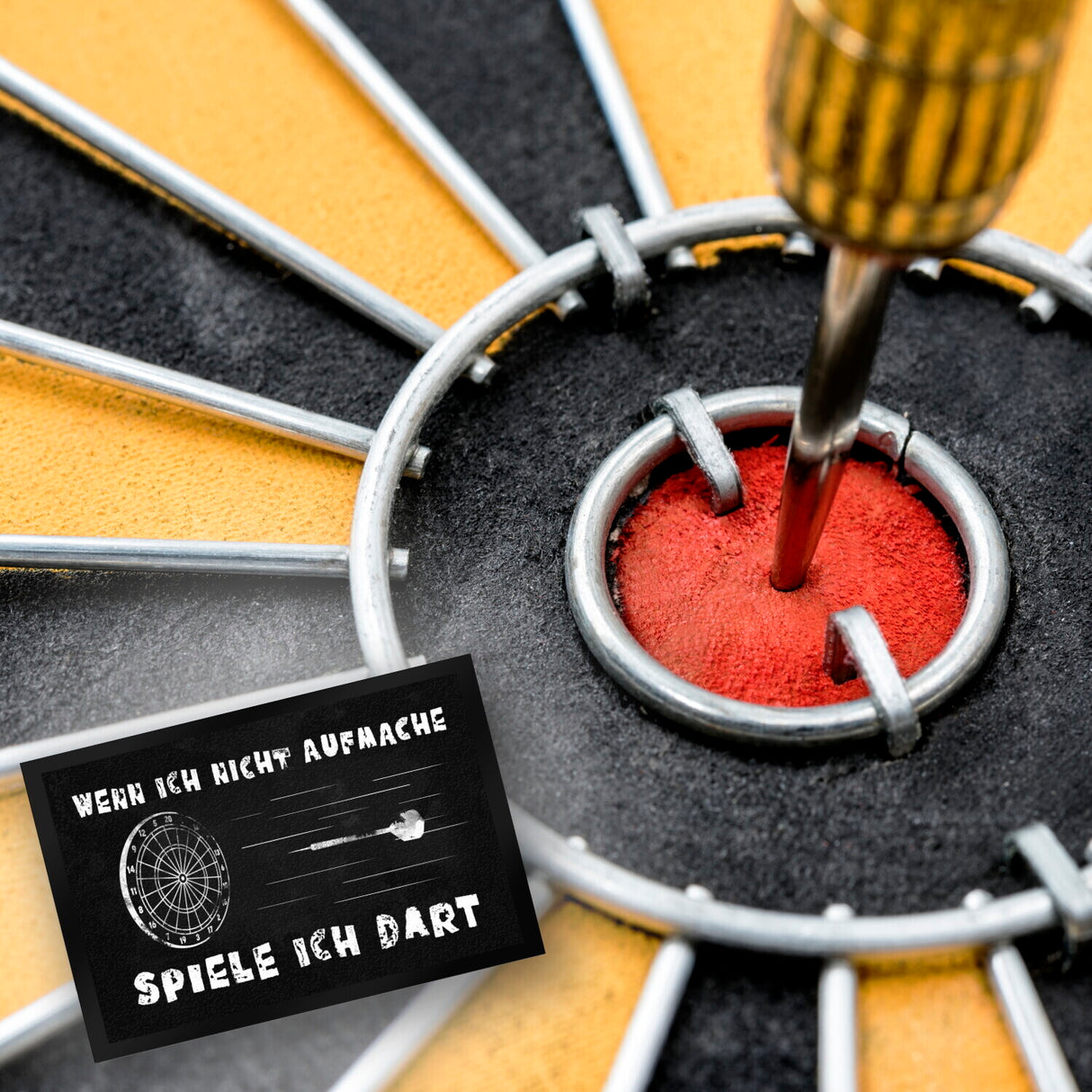 Wenn ich nicht aufmache spiele ich Dart Fußmatte mit Dartscheibe