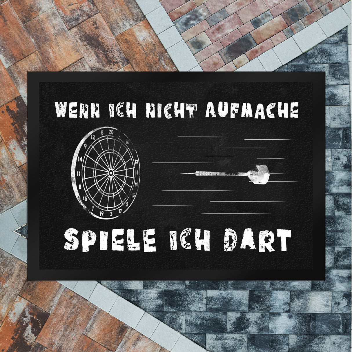 Wenn ich nicht aufmache spiele ich Dart Fußmatte mit Dartscheibe