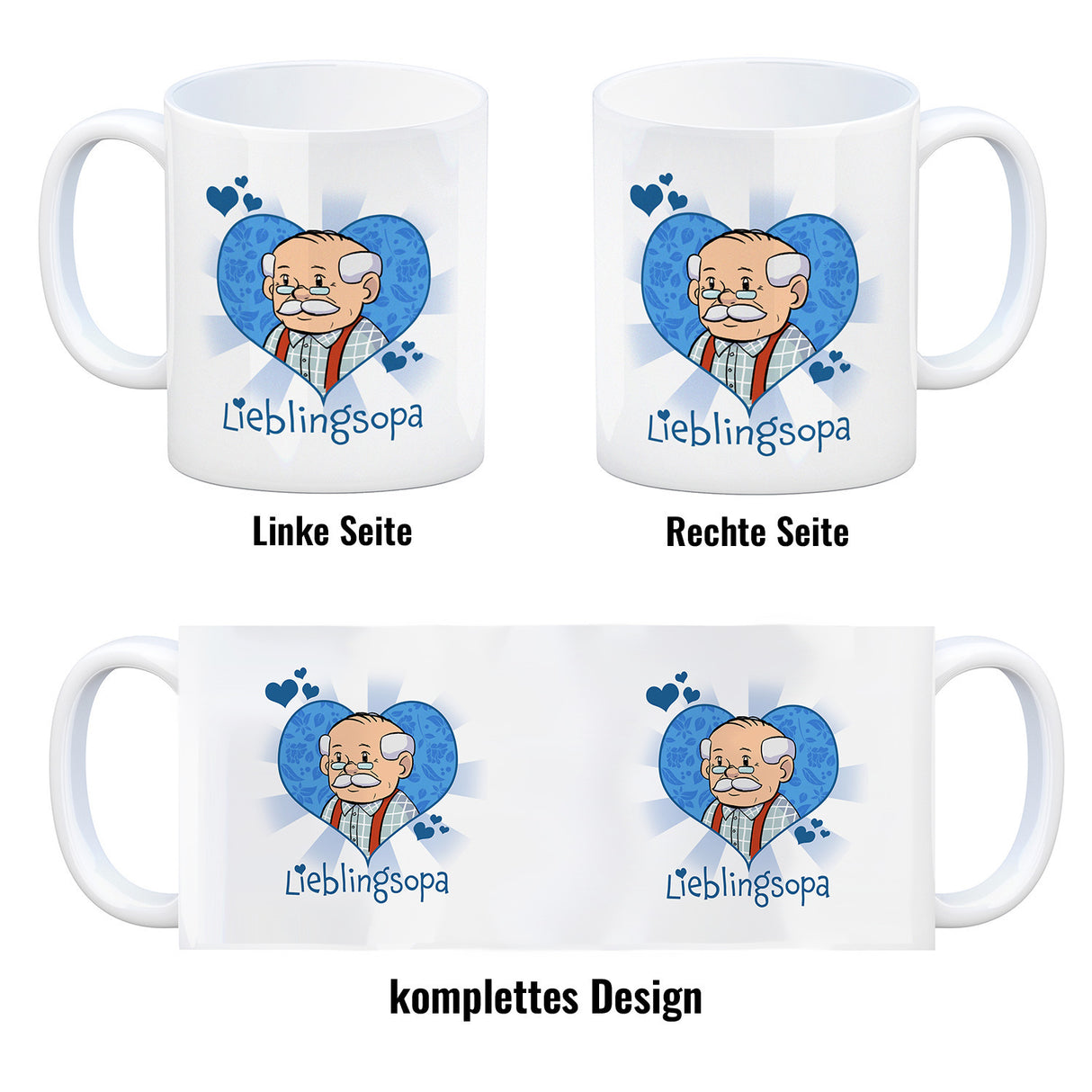 Lieblingsopa Kaffeebecher mit Opa im Herz