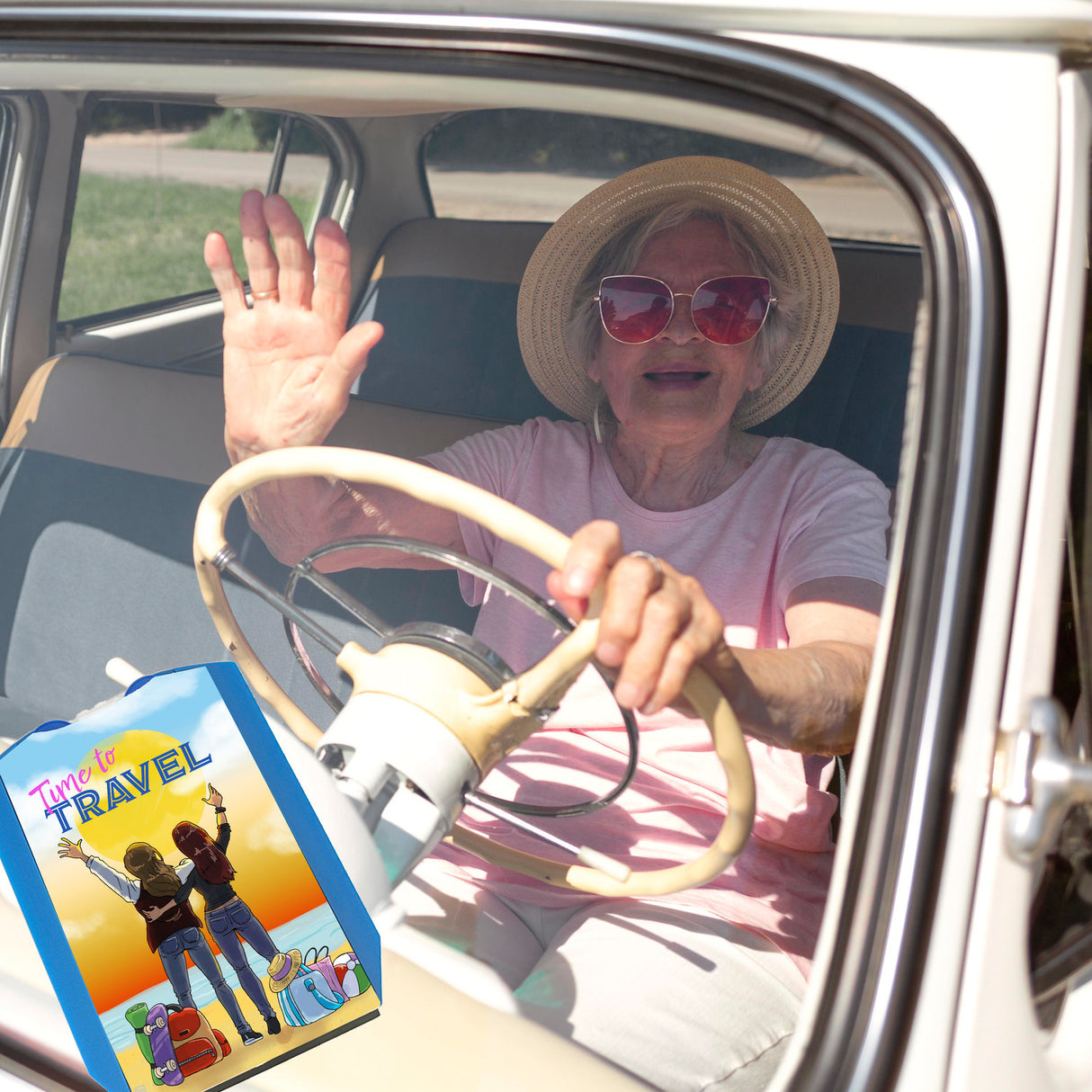 Time to travel beste Freundin Parkscheibe mit 2 Einkaufswagenchips