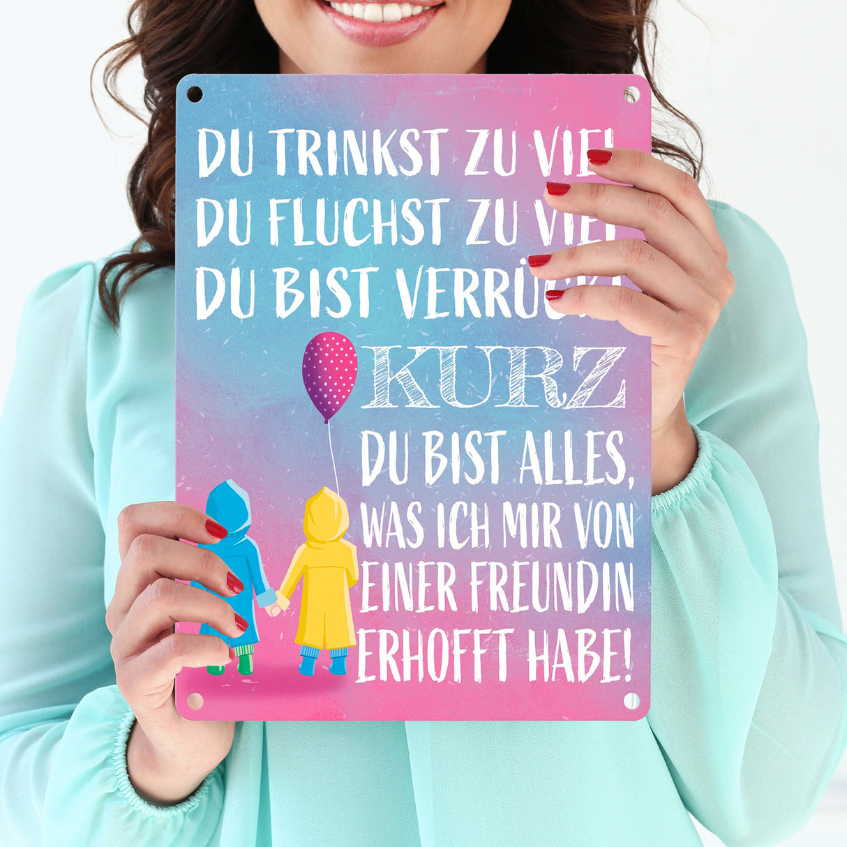 Beste Freundin Metallschild mit verrücktem Spruch