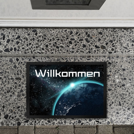 Willkommen im Weltall Fußmatte mit Weltraummotiv