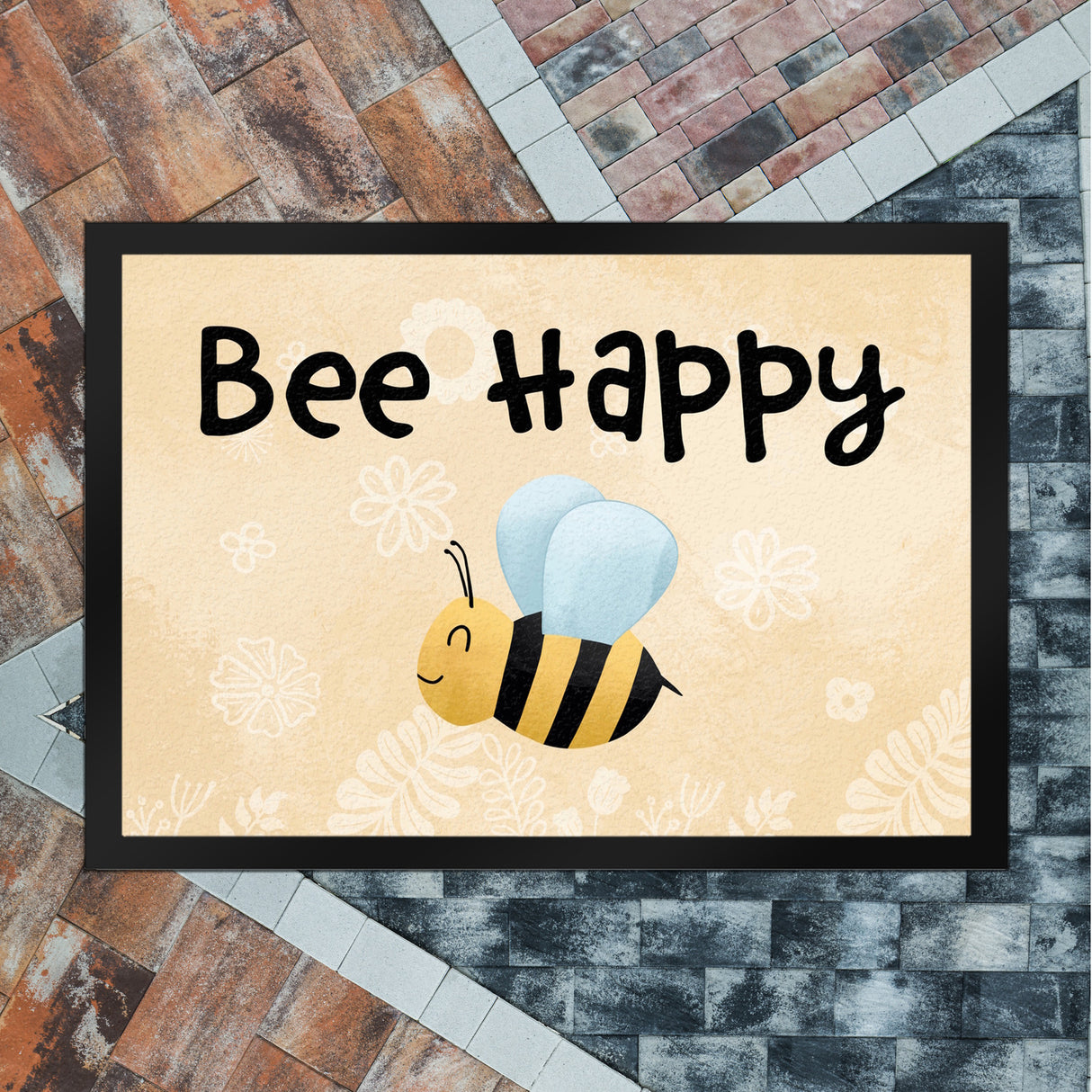 Bee Happy lustige Fußmatte mit glücklicher Biene