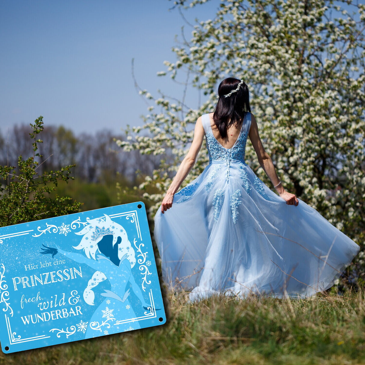 Hier lebt eine Prinzessin Metallschild mit Eisprinzessin