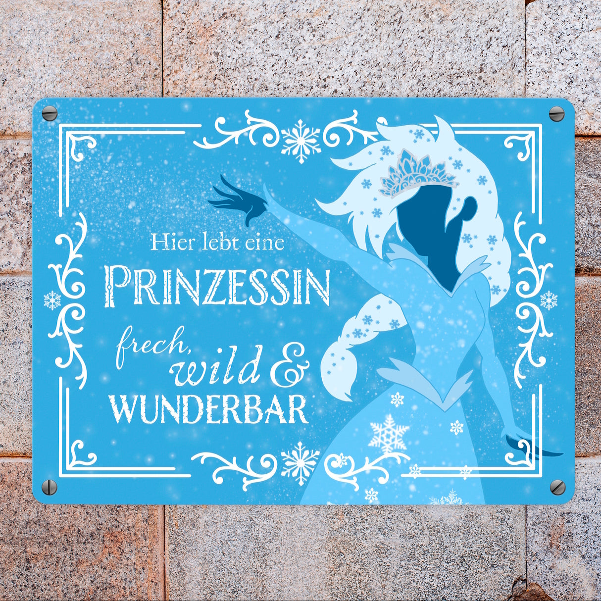 Hier lebt eine Prinzessin Metallschild mit Eisprinzessin
