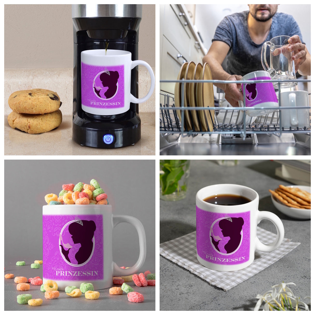 Prinzessin Aschenputtel Kaffeebecher in pink