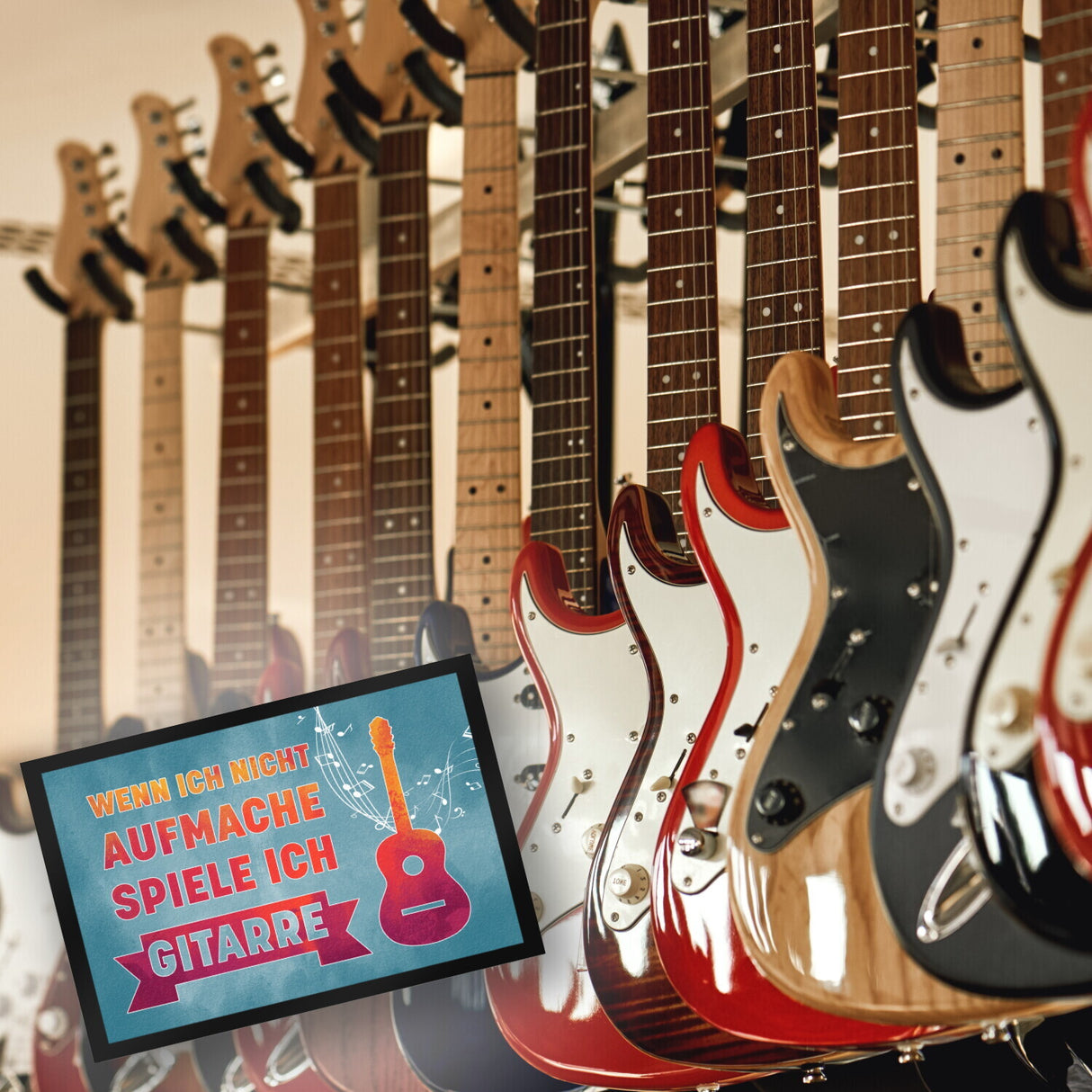Wenn ich nicht aufmache, spiele ich Gitarre Fußmatte für Gitarristen