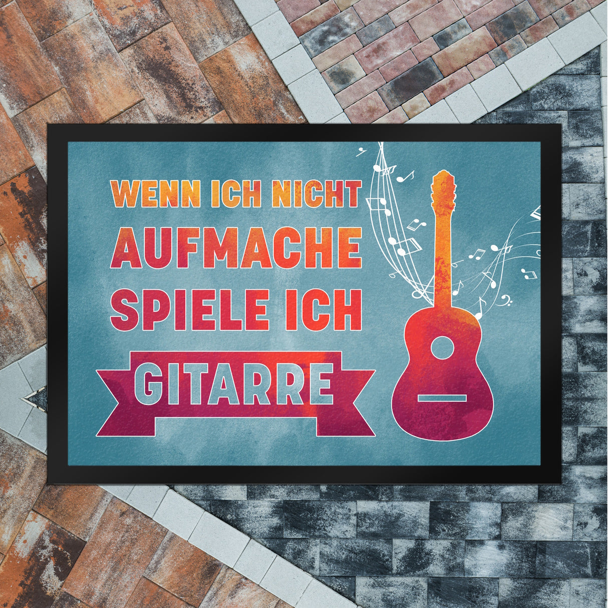 Wenn ich nicht aufmache, spiele ich Gitarre Fußmatte für Gitarristen