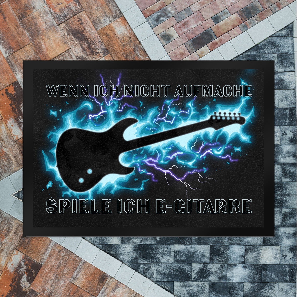 Wenn ich nicht aufmache, spiele ich E-Gitarre Fußmatte für Gitarristen