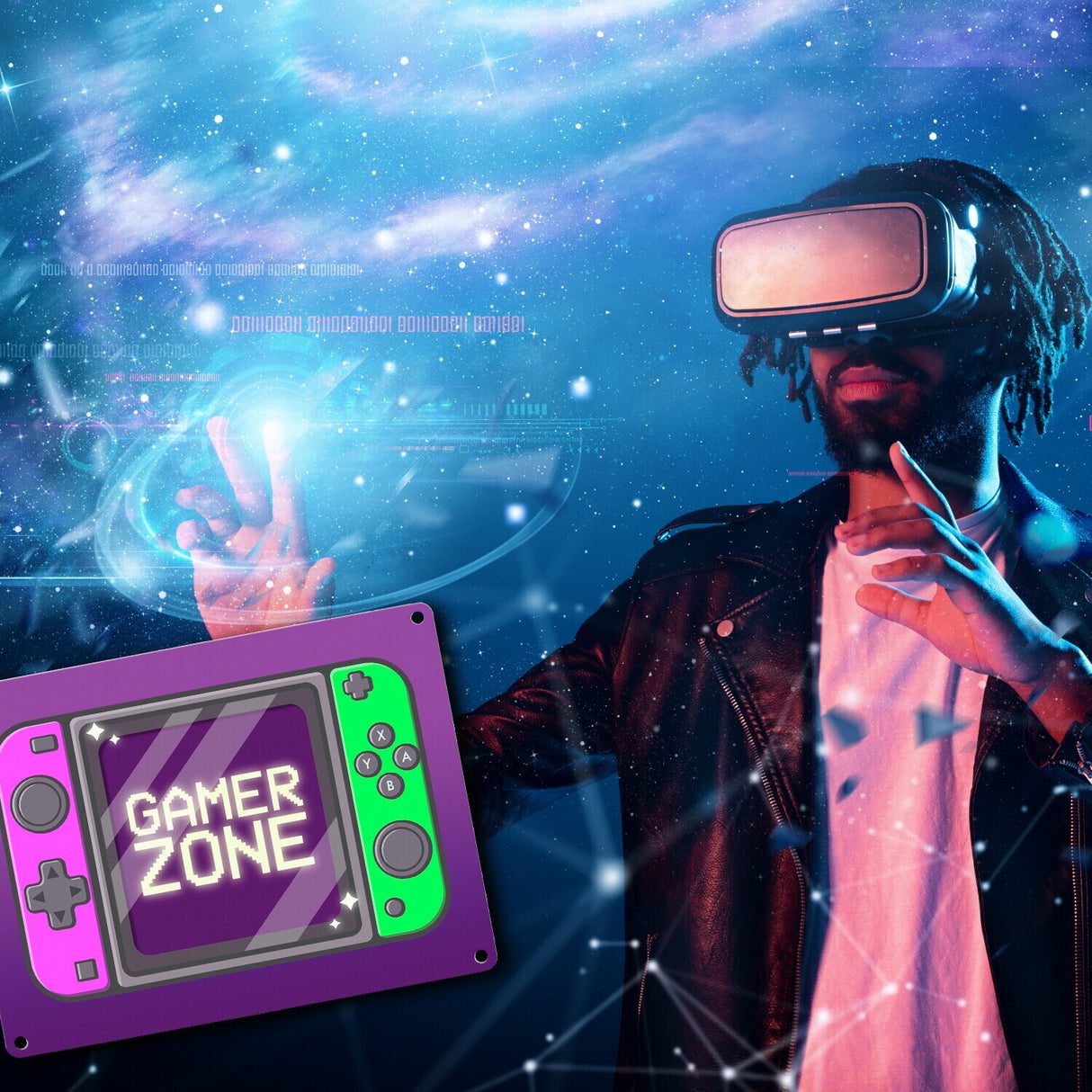 Gamer Zone Metallschild mit coolem Konsolen-Motiv in Neonfarben