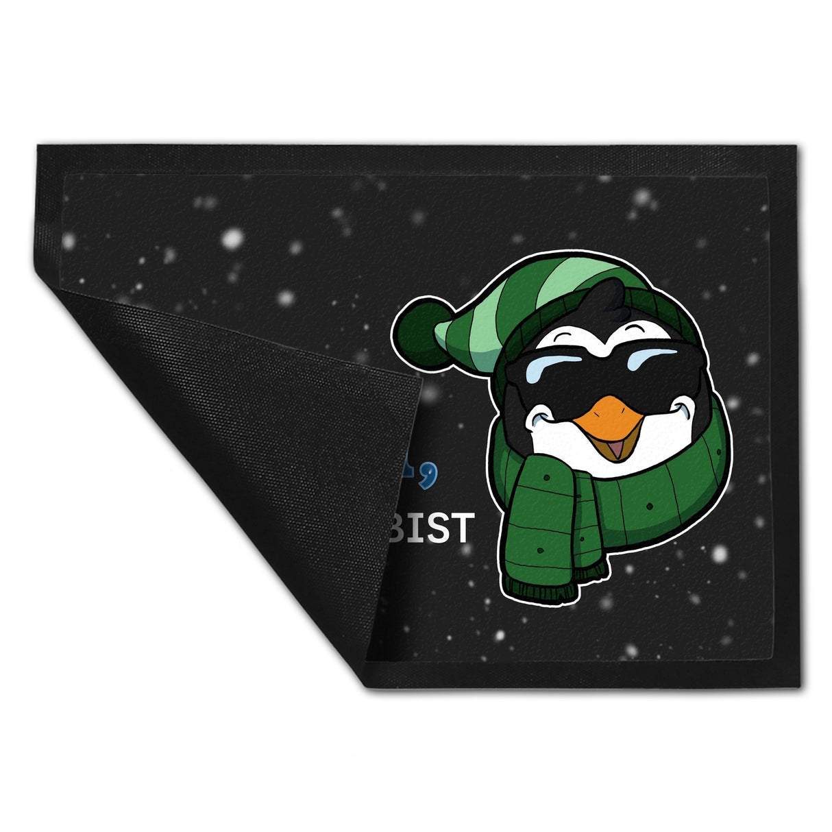 Cool, dass du da bist Fußmatte mit witzigem Pinguin-Motiv