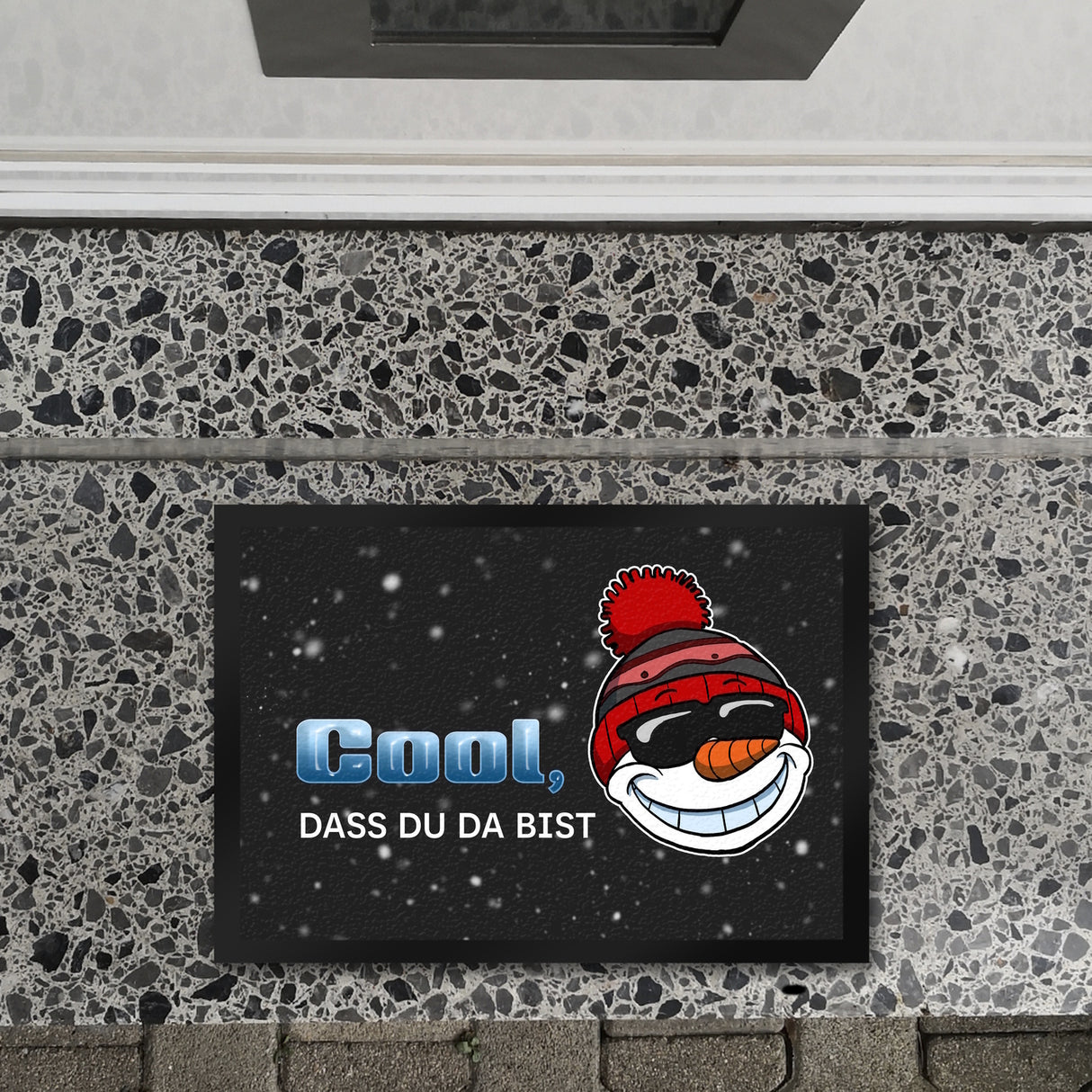 Cool dass du da bist Fußmatte mit witzigem Schneemann-Motiv