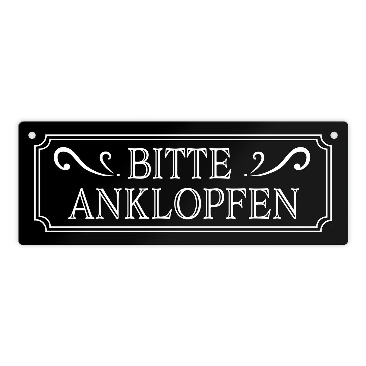 Bitte anklopfen Metallschild in Retro Optik