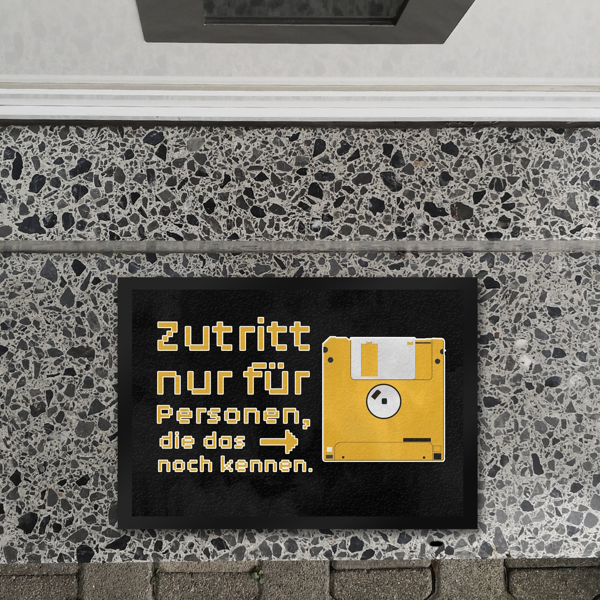 Zutritt nur für Personen, die das noch kennen Fußmatte mit Diskette