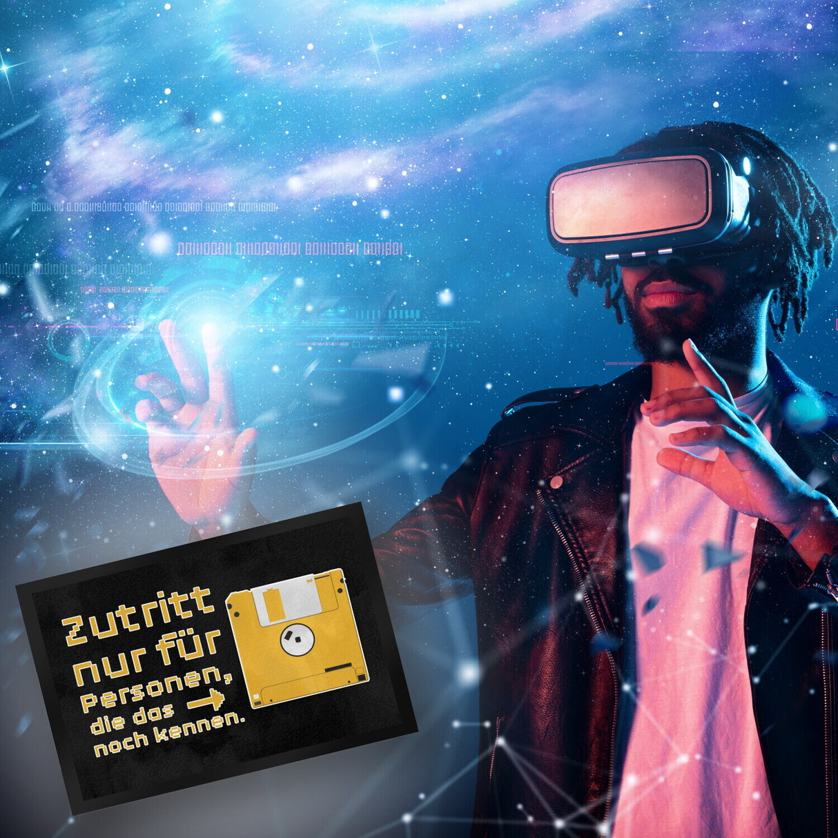 Zutritt nur für Personen, die das noch kennen Fußmatte mit Diskette