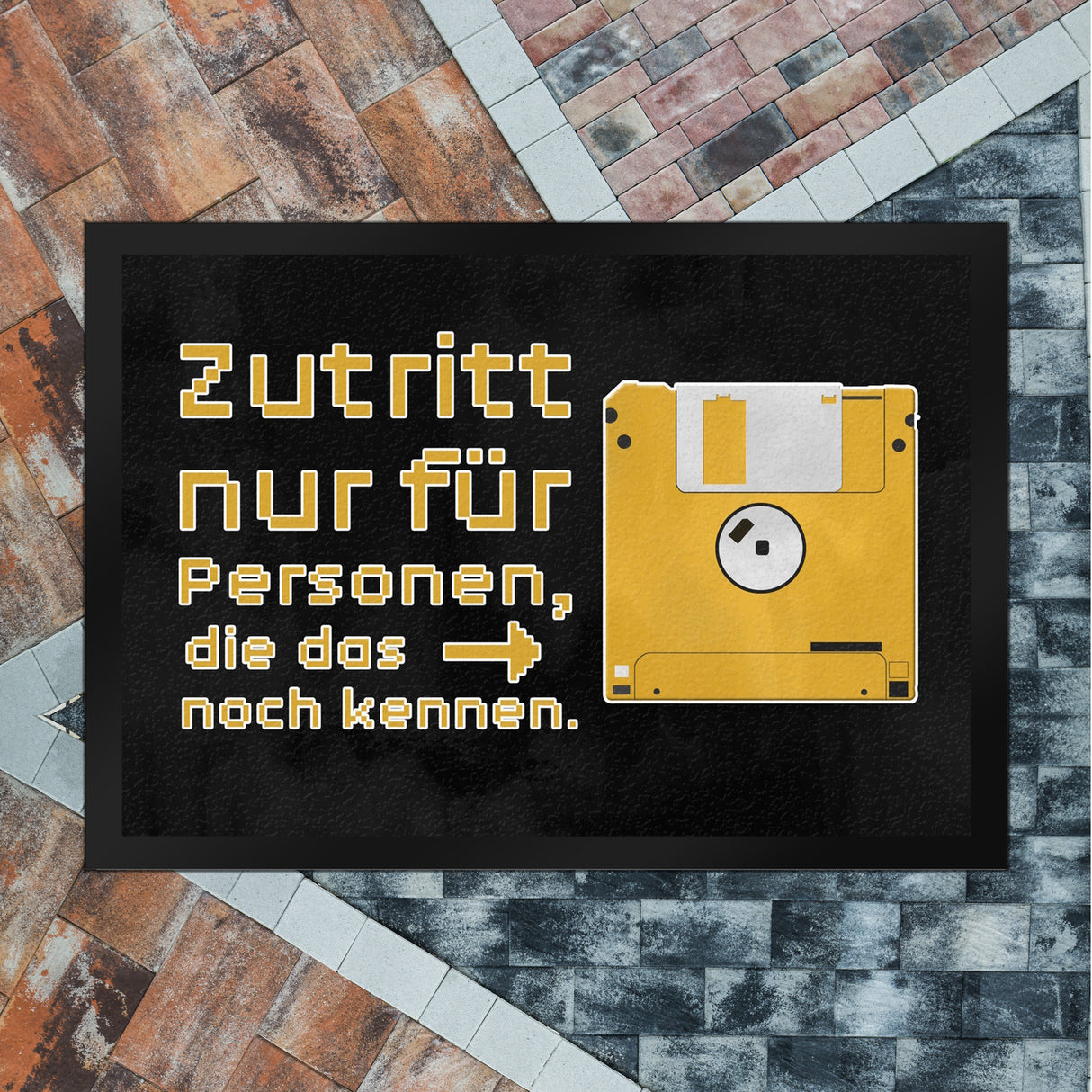 Zutritt nur für Personen, die das noch kennen Fußmatte mit Diskette