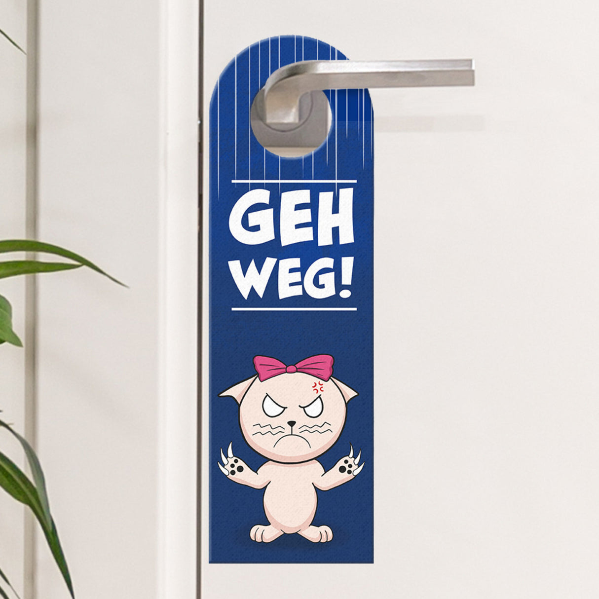Geh weg! oder Komm rein Türhänger mit lustiger Mangakatze