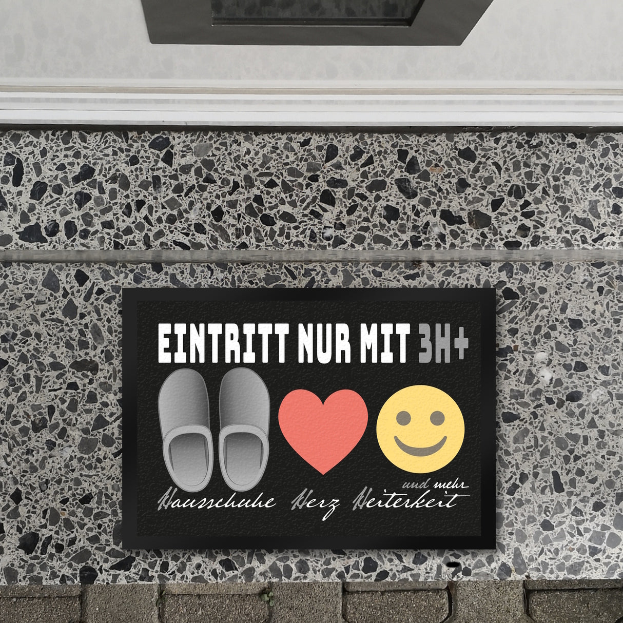 Haushalts-Regeln Fußmatte mit 3H+ Motiv