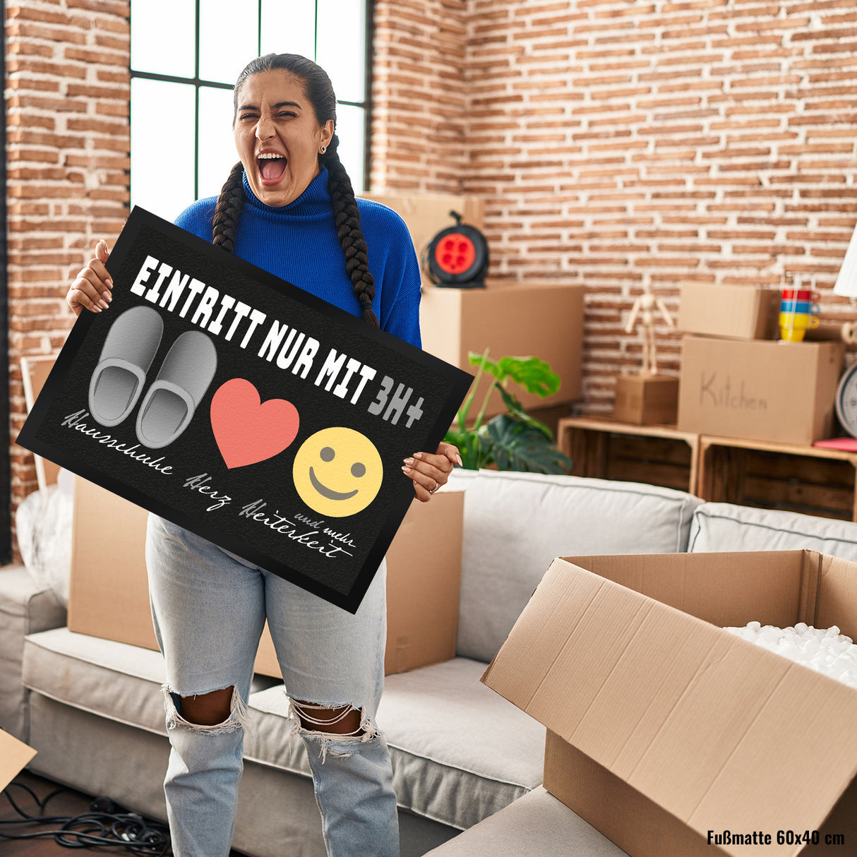 Haushalts-Regeln Fußmatte mit 3H+ Motiv