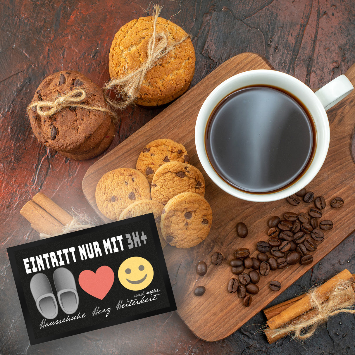 Haushalts-Regeln Fußmatte mit 3H+ Motiv