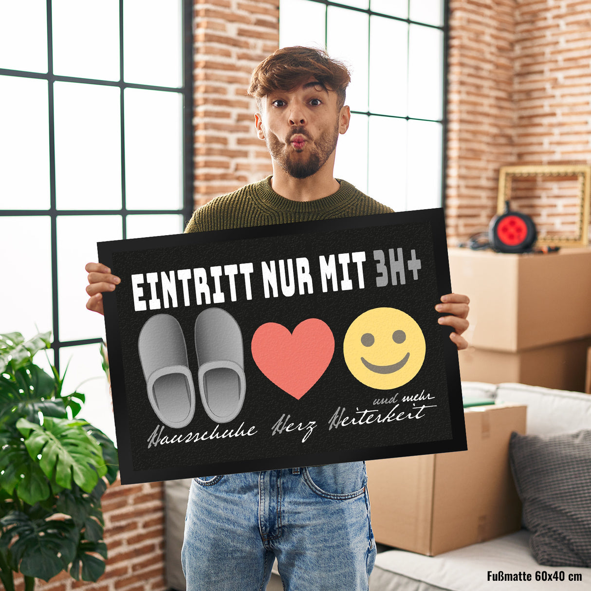 Haushalts-Regeln Fußmatte mit 3H+ Motiv