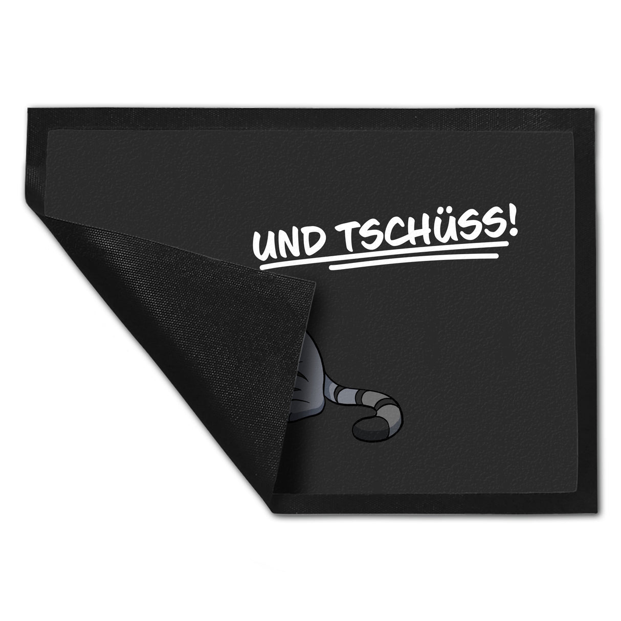 und Tschüss! Fußmatte mit lustigem Spruch und coolem Katzen-Motiv
