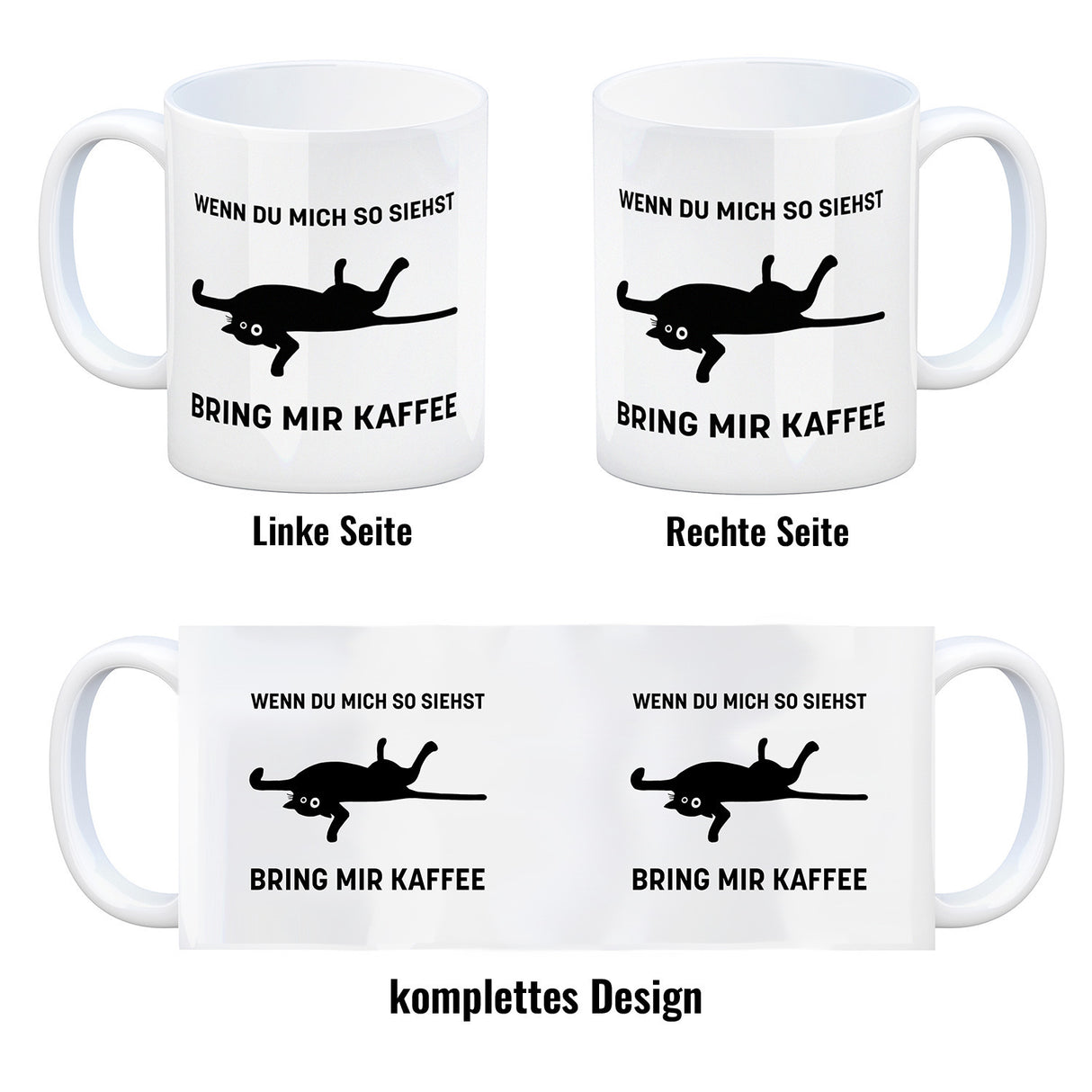 Bring mir Kaffee Kaffeetasse mit lustiger Katze
