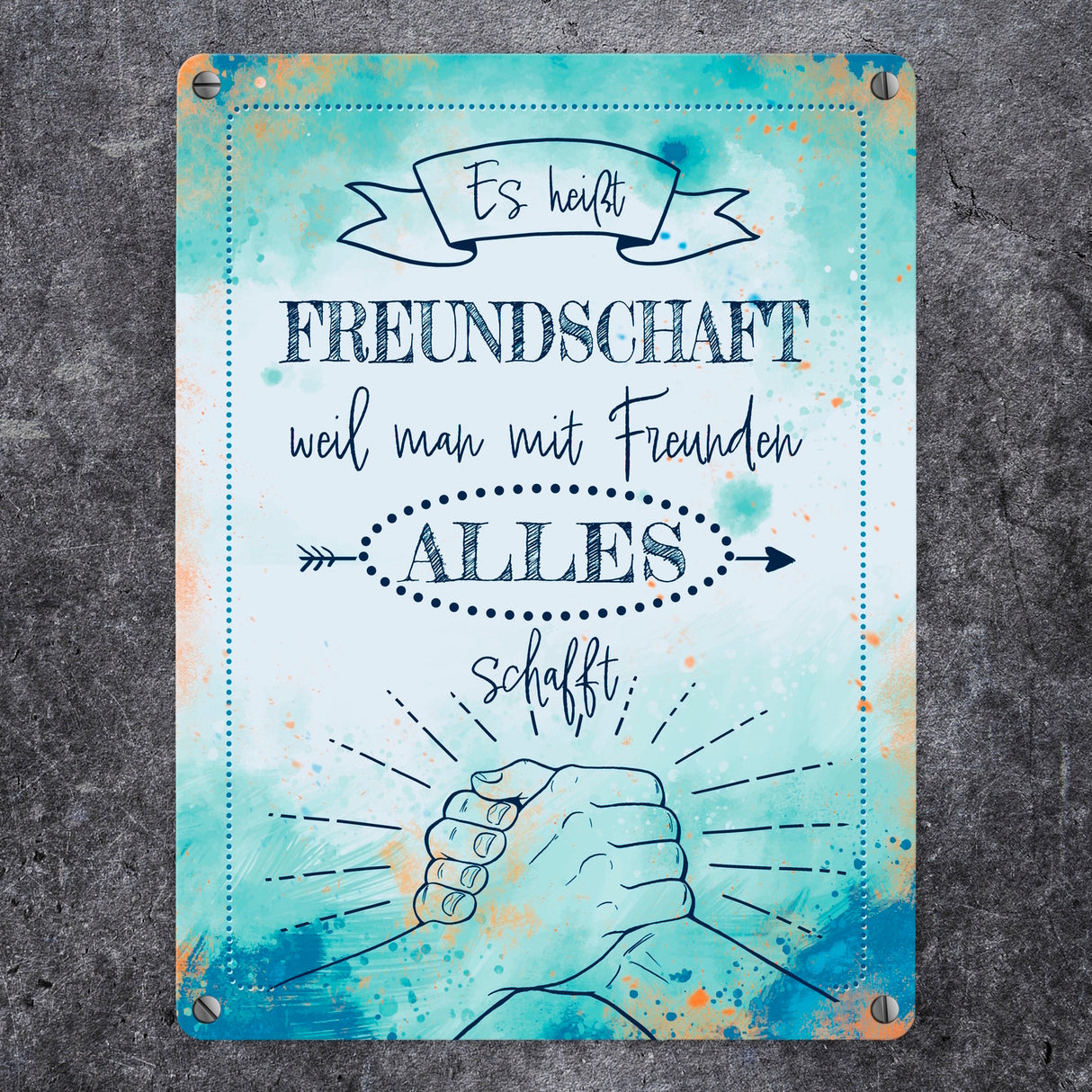 Freundschaft Metallschild mit tollem Spruch
