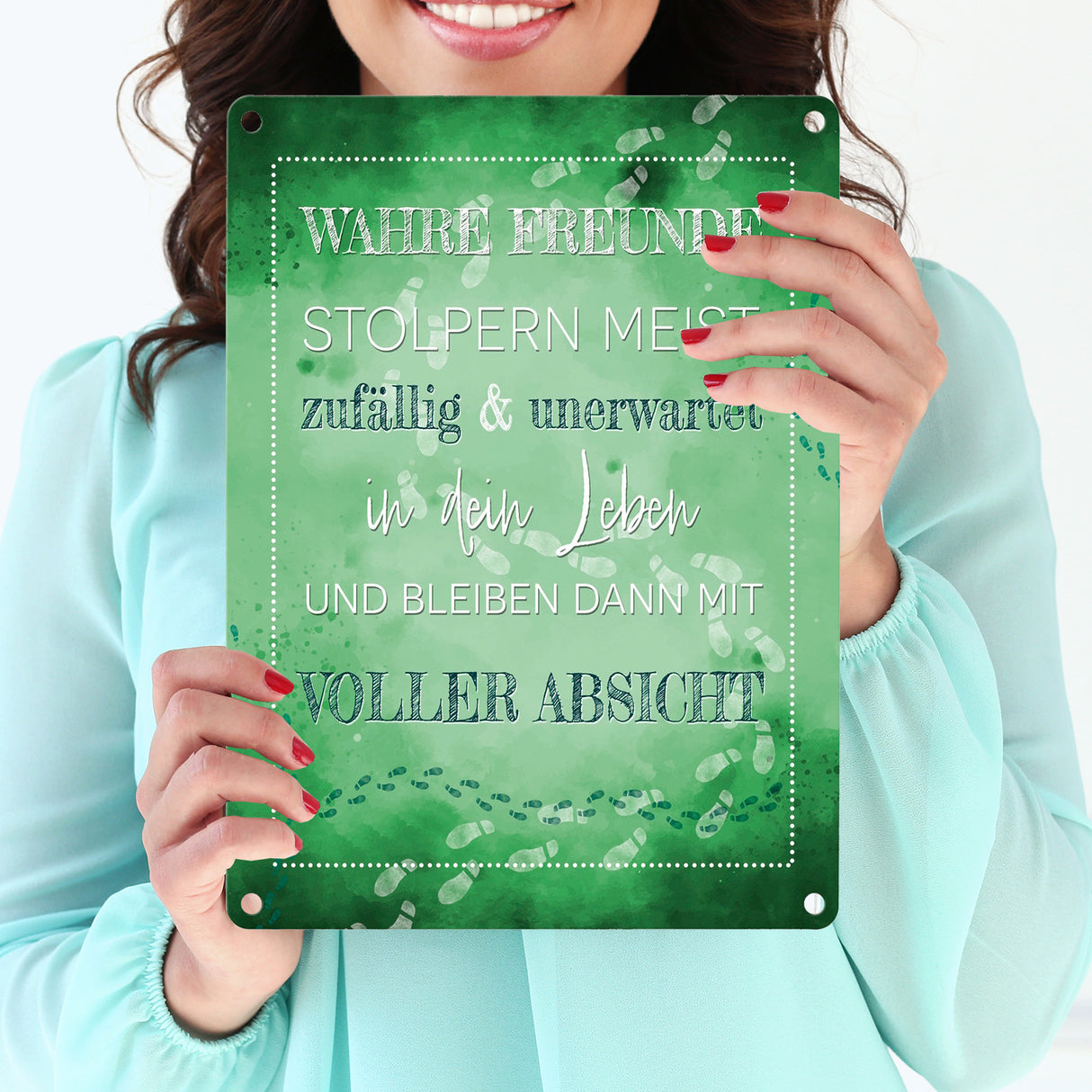Wahre Freunde Metallschild mit tollem Spruch