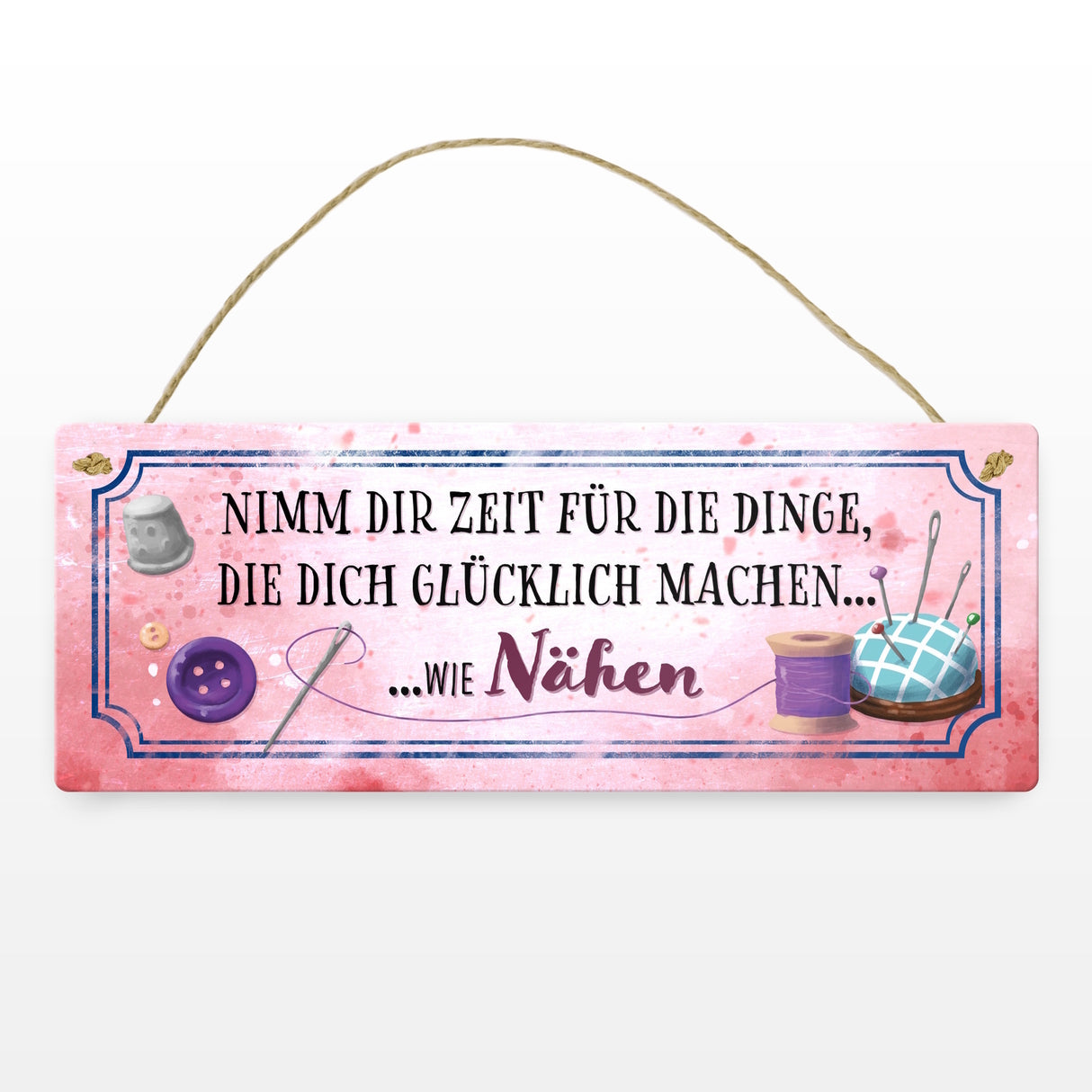 Nimm dir Zeit zu nähen Metallschild