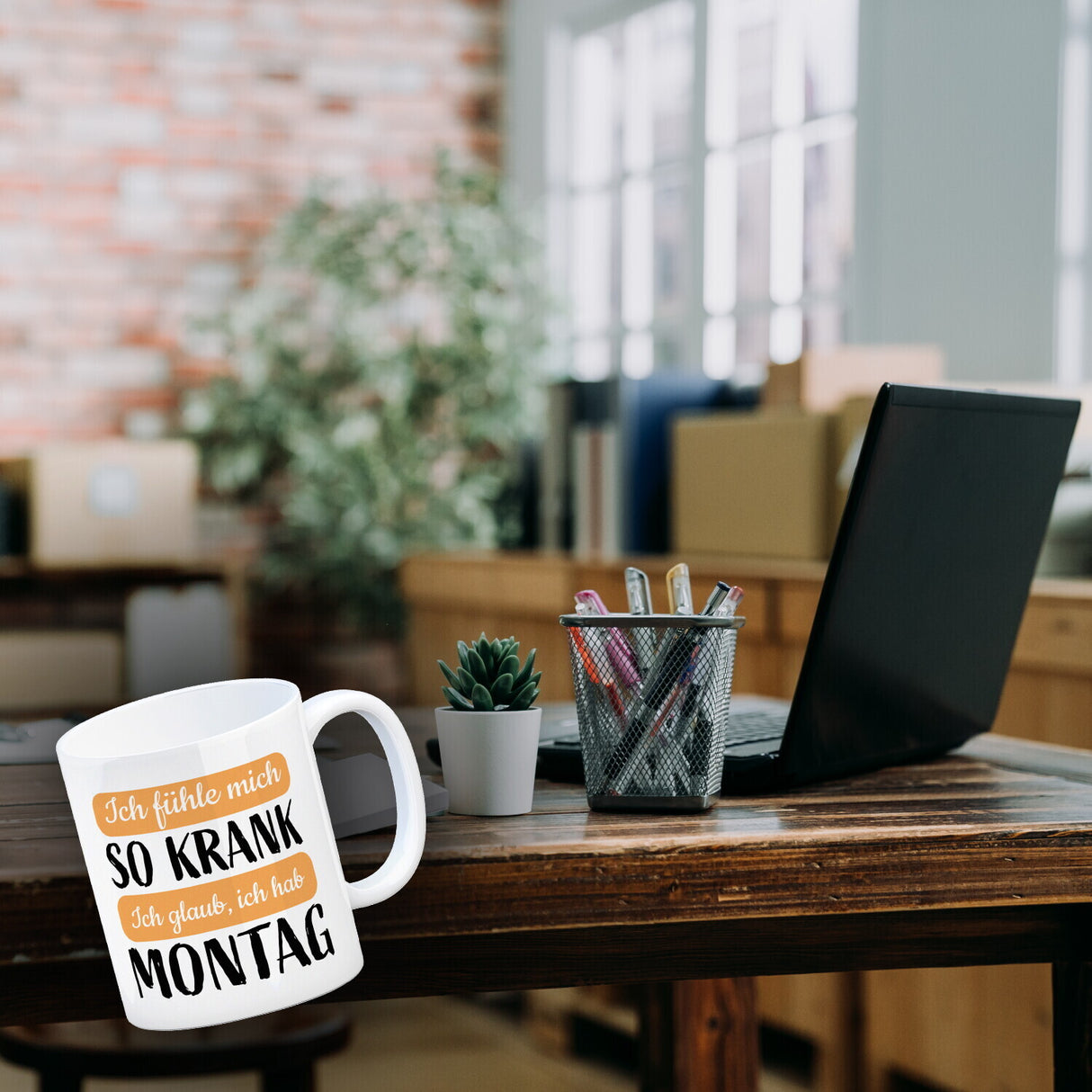 Ich fühle mich so krank ich glaub, ich hab Montag Kaffeebecher