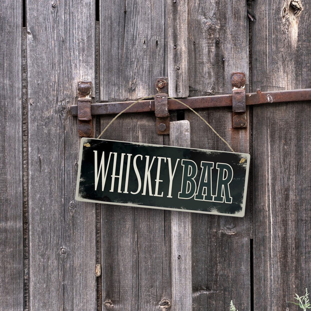 Whiskeybar Metallschild im Used-Look