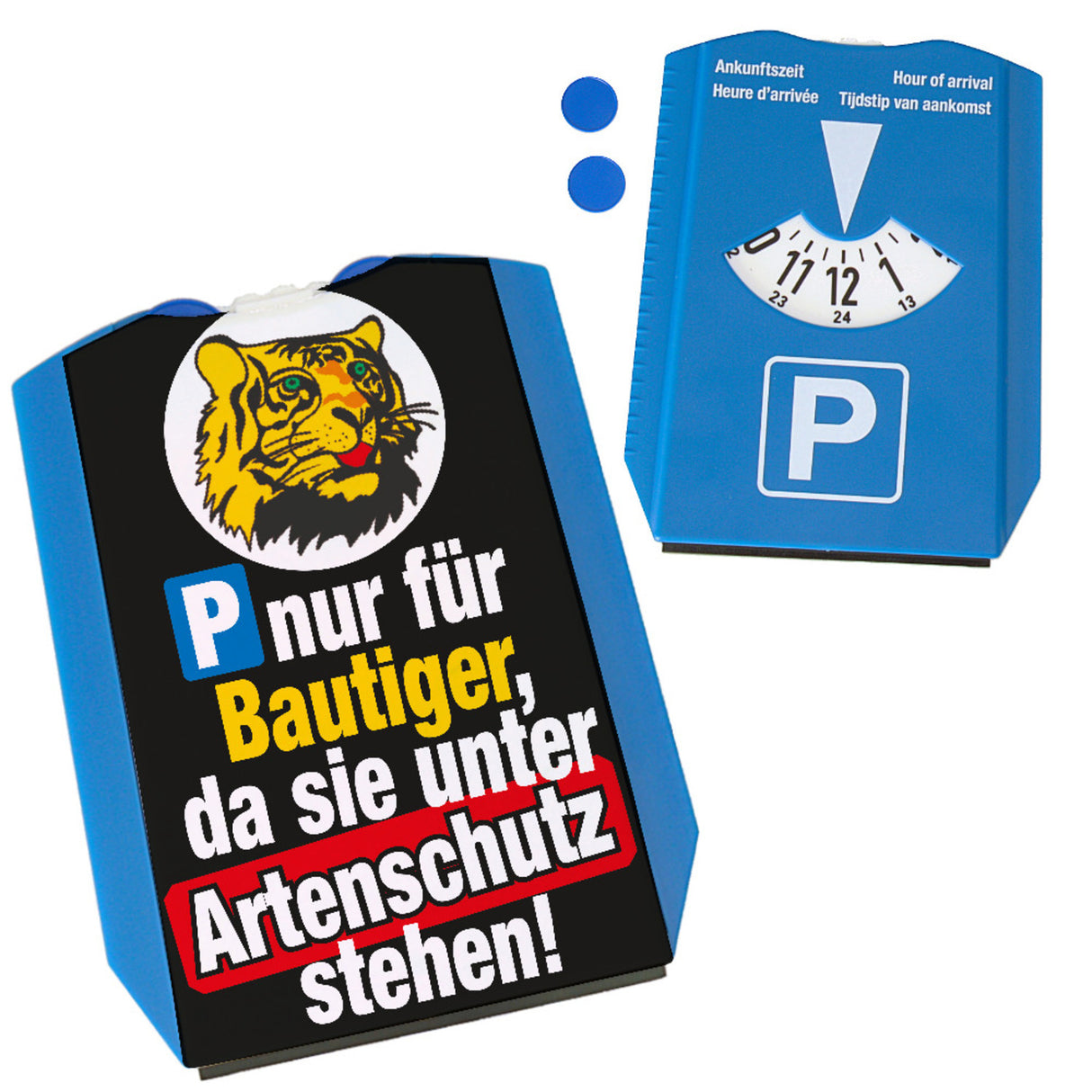 Bautiger Parkscheibe für Bauarbeiter und Handwerker in schwarz