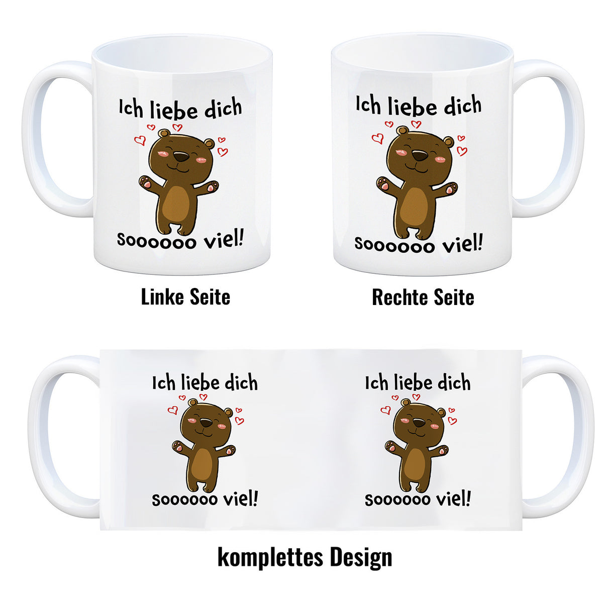 Ich liebe dich soooooo viel Kaffeebecher mit niedlichem Bärchen
