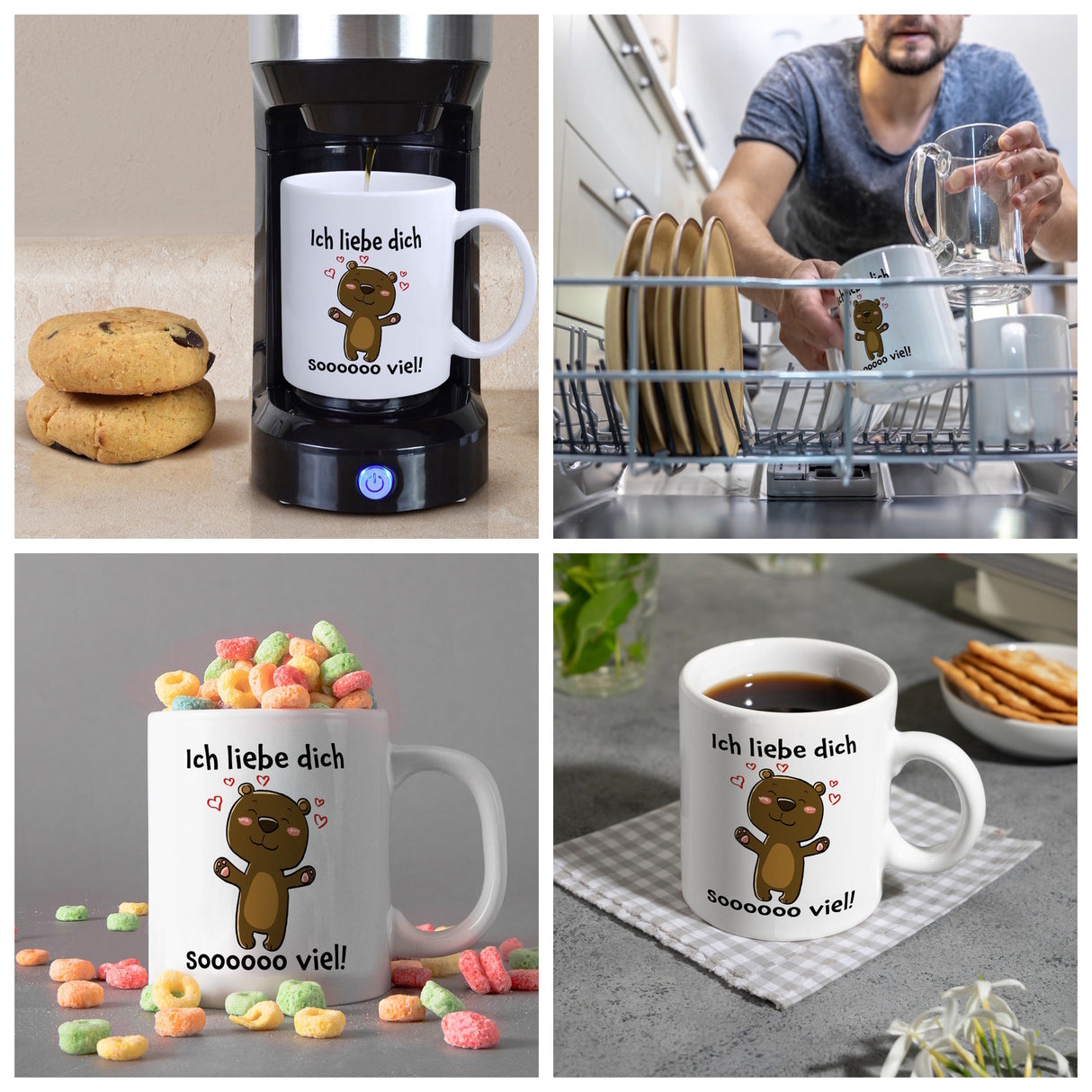 Ich liebe dich soooooo viel Kaffeebecher mit niedlichem Bärchen
