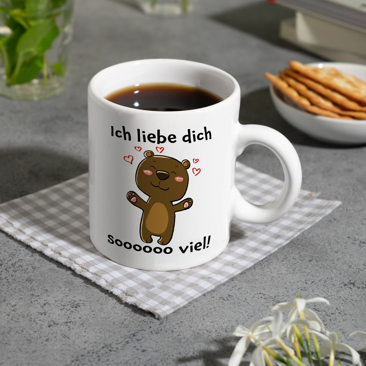 Ich liebe dich soooooo viel Kaffeebecher mit niedlichem Bärchen