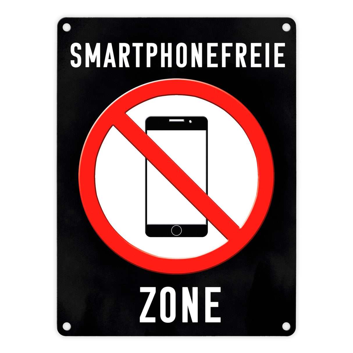 Smartphonefreie Zone Handy verboten Metallschild