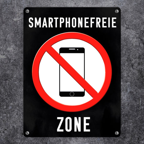 Smartphonefreie Zone Handy verboten Metallschild