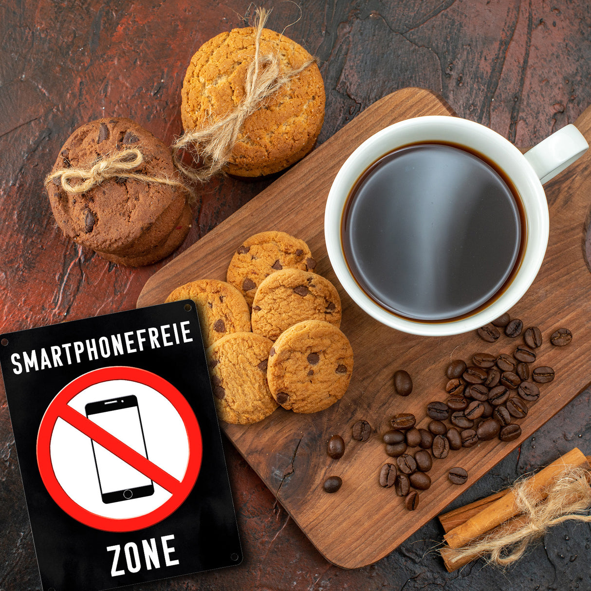 Smartphonefreie Zone Handy verboten Metallschild