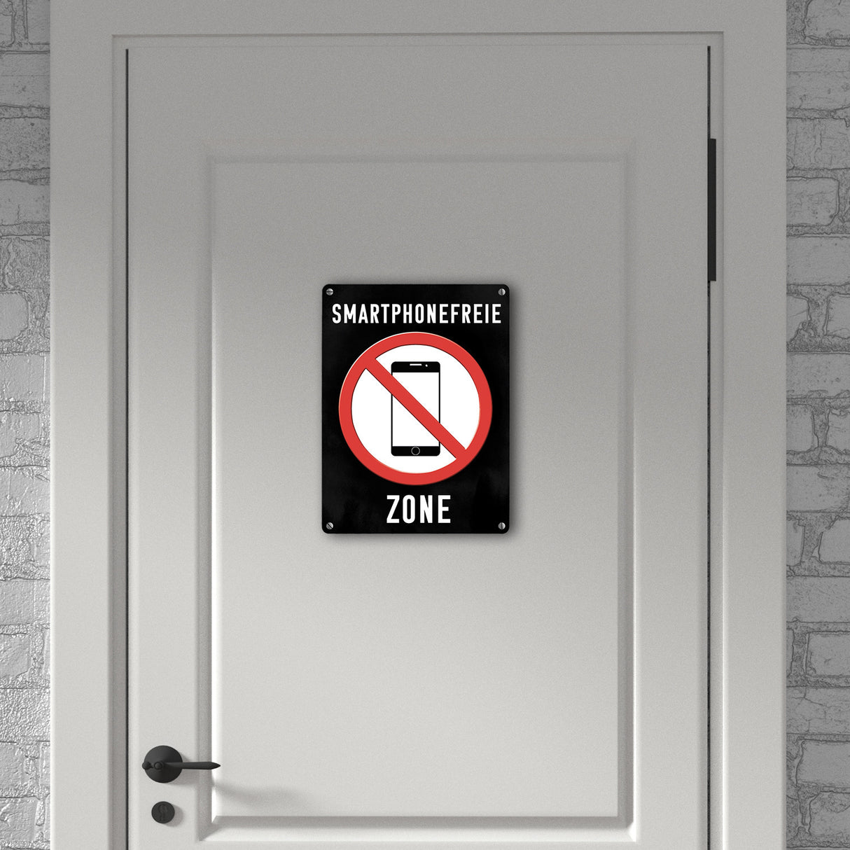 Smartphonefreie Zone Handy verboten Metallschild