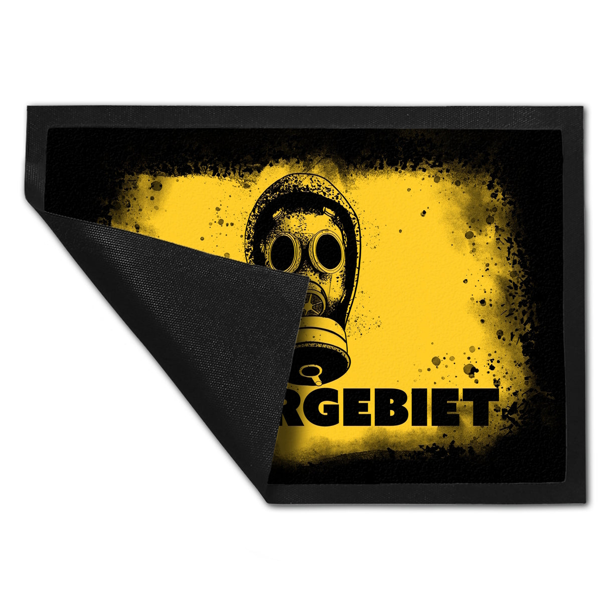 Sperrgebiet Fußmatte mit Gasmaskenmotiv