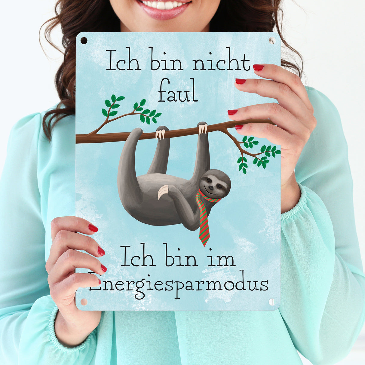 Ich bin nicht faul - Ich bin im Energiesparmodu Faultier Metallschild