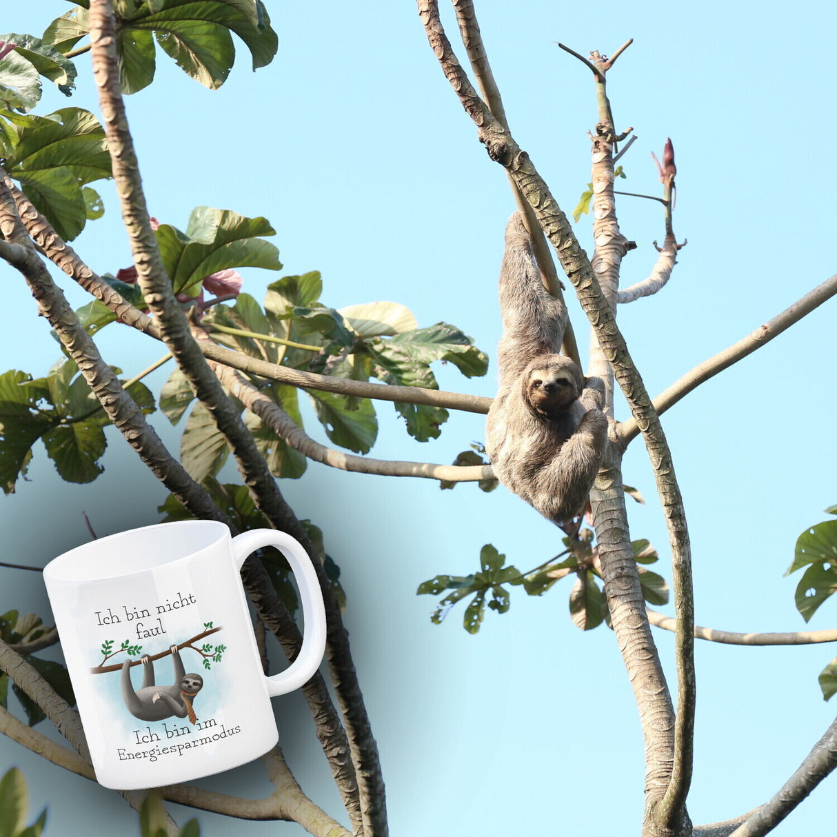 Ich bin nicht faul - Ich bin im Energiesparmodu Faultier Kaffeebecher