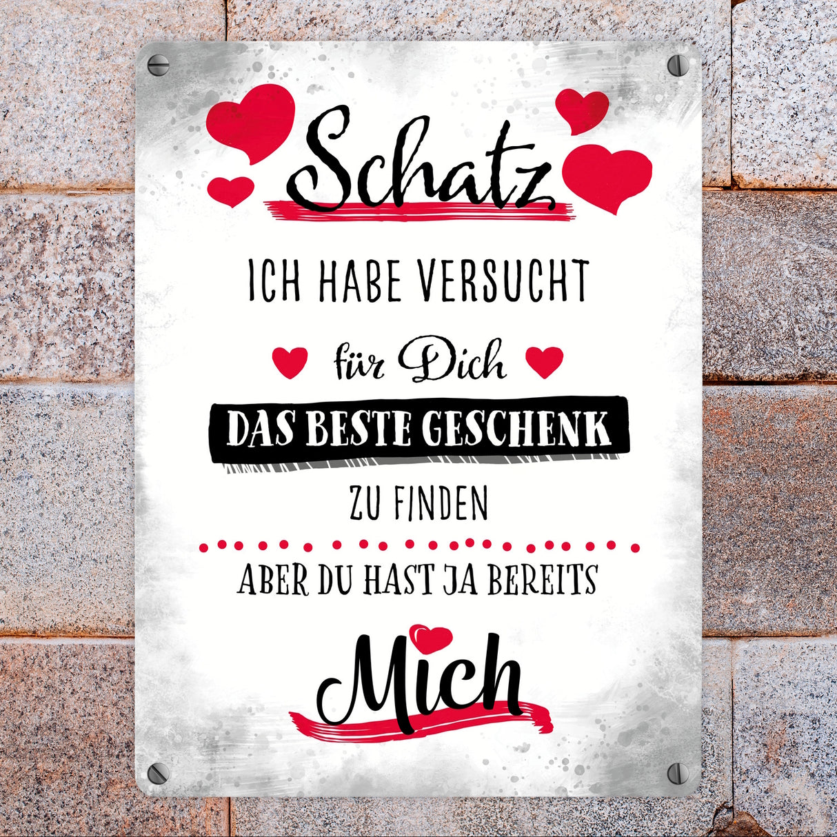 Bestes Geschenk für Schatz zum Valentinstag Metallschild
