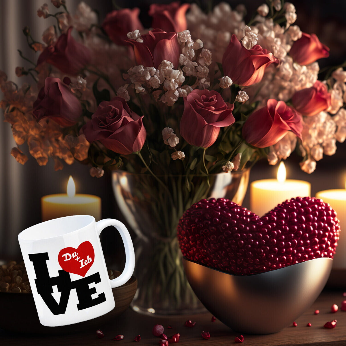 Du und ich Love Kaffeebecher zum Valentinstag