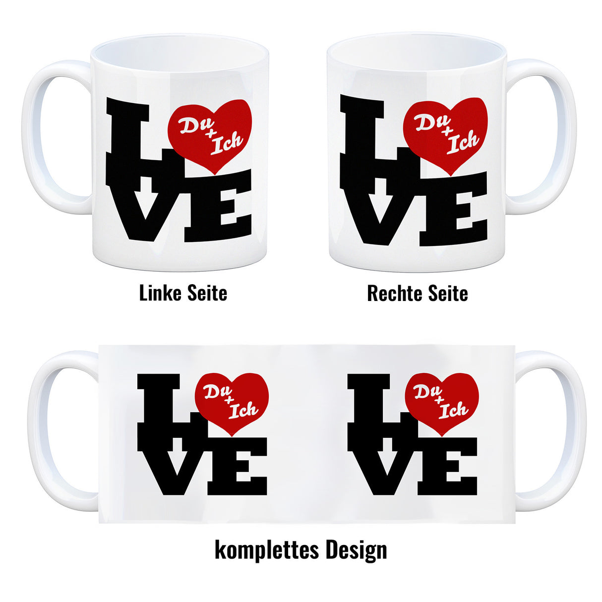 Du und ich Love Kaffeebecher zum Valentinstag