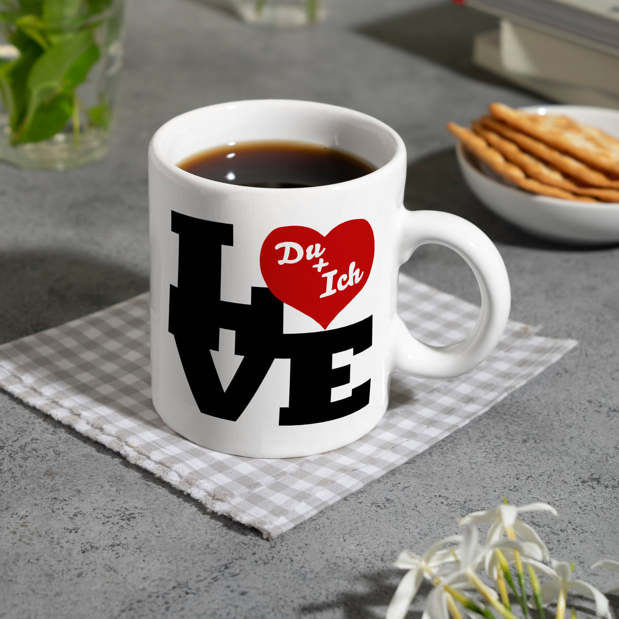 Du und ich Love Kaffeebecher zum Valentinstag